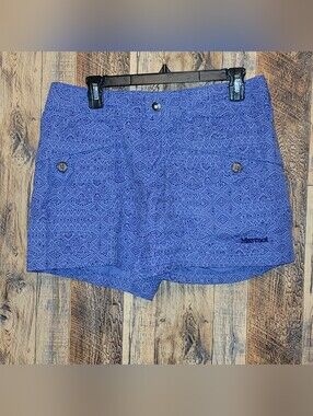 Marmot Blue Purplish Patterned Women's Jean Shorts